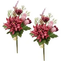 Kunstblume Chrysanthemen-Bund 2er Set, I.GE.A., Höhe 25 cm, 25cm Strauß künstlich Bouquet Seidenblume Blumenbouquet Blumenstrauß