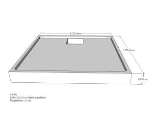 Neuesbad Wannenträger für Bette superflach 1300x1300x25 SD21074