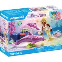 Playmobil® Meerjungfrau mit Delfinen (71501), Princess Magic Konstruktions-Spielset, (28 St), Made in Europe