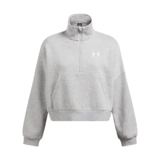 Under Armour - "Icon" Fleece-Oberteil für Damen, mit halbem Reißverschluss, Übergroß (Grau)