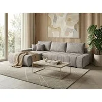 Beautysofa Ecksofa Draco L mit Schlaffunktion, in pflegeleichten Stoffen, Bettkasten