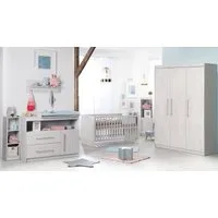 roba® Babyzimmer-Komplettset Maren 2, Gitterbett, Wickelkommode, 3-türiger Drehtürenschrank, umbaubar