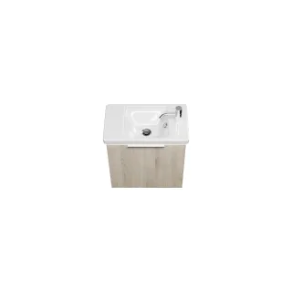 Burgbad Keramik Waschtisch-Set Eqio Eiche Dekor Flanelle/Alpinweiss, SFPQ053F2632C0001 SFPQ053F2632C0001