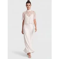 Apart Brautkleid aus Satin mit Spitzenjäckchen