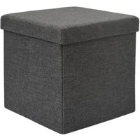 DuneDesign Sitzhocker mit Stauraum - 38x38x38 Polsterhocker mit Aufbewahrungsbox - Faltbar, Stabile Sitztruhe - Schlafzimmer Ottomane - Kinderzimmer Beistelltisch