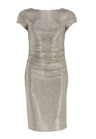 SWING - Cocktailkleid aus foliertem Jersey gold - Gr. - 46