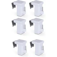 Bestlivings Klemmträger für Fensterrahmenstärke 10-27 mm, für Vitragestangen, (6-tlg), aus robustem und langlebigem Kunststoff, drehbar