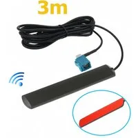 Bolwins A80 Auto KFZ DAB FM Radio Antenne Fakra Windschutzscheiben 3m Autoradio-Scheibenantenne (DAB, AM & FM, für Innenbereich und Außenbereich, Verstärkung: 5 dB), AM & FM Signal, Kabellänge von 3m