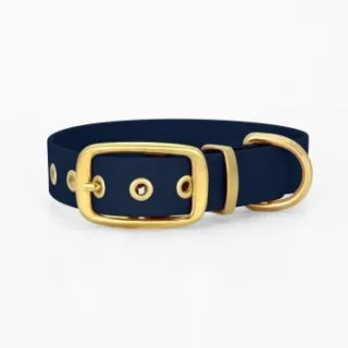 THE DOG IDEA Biothane Halsband Gold Navy XXL