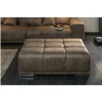 riess-ambiente Fußhocker ELEGANCIA 110cm taupe (Einzelartikel, 1 St), Microfaser · mit Ziersteppung · für Sofas · Modern Design