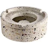 APS Aschenbecher TERRAZZO, Beton, Terrazzooptik, mit möbelschonender Unterseite