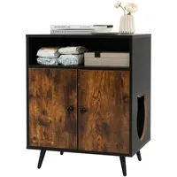 COSTWAY Tierhaus Katzenschrank, Katzenhaus, 2 in 1, Beistelltisch