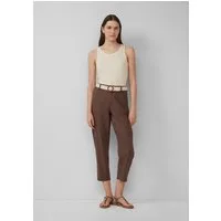 s.Oliver 7/8-Hose Hose Cropped Chino aus Leinenmix mit geflochtenem Gürtel