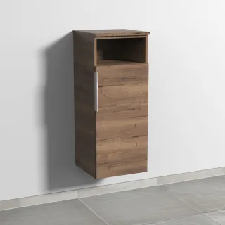 Sanipa 3way Mittelschrank mit 1 Tür und 1 offenem Fach, Eiche-Tabak, UM13350 UM13350
