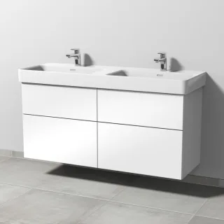 Sanipa 3way Waschtischunterbau zu Laufen Pro S Waschtisch mit 4 Auszügen, Weiß-Glanz SF77178