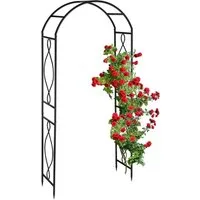 relaxdays Rosenbogen Schwarzer Rosenbogen aus Metall