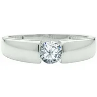 Adelia´s Solitärring Solitärring 333 Weißgold (8K) mit Zirkonia, Goldring Diamant