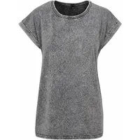 Build Your Brand Rundhalsshirt Damen Acid Washed Extended Shoulder Tee