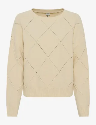 BRAX - Pullover mit Lochmuster beige - Gr. - 38
