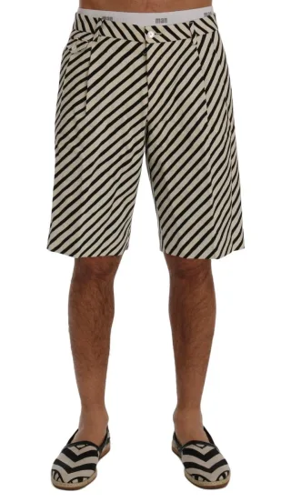 Diagonal gestreifte Shorts Sommerresort