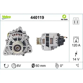 Valeo Lichtmaschine 120A Hyundai Kia 440119