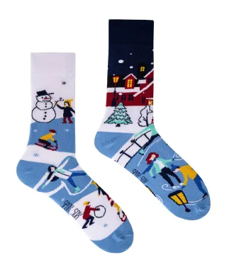 SPOX SOX - Herren & Damen Mismatched Novelty Odd Socks - Winter Aktivitäten