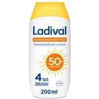 Ladival Sonnenschutzlotion Empfindliche & Normale Haut Sonnenschutz-Lotion, Sonnencreme, feuchtigkeitsspendend mit Hyaluronsäure & LSF 50+