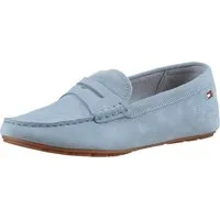 Tommy Hilfiger FLAG SOFT SUEDE DRIVER LOAFER Slipper, Schlupfschuh, Bequemschuh, Mokassin, Flats mit modischen Zierriegel