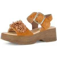 Gabor Sandalette, Sommmerschuh mit Plateau und Absatz in Holzoptik
