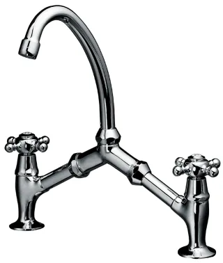 Kaja Romanze Waschtisch-Zweigriffbrückenbatte rie, HU 130mm, chrom 20651-C