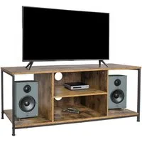 relaxdays TV-Bank TV Lowboard 4 Fächer