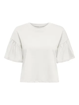 ONLY - ONL30 ALEX S/S LACE MIX TOP CS JRS Cloud Dancer - Gr. - XS