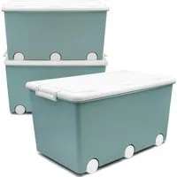 Babykajo Aufbewahrungsbox (Boxen mit Rollen, 3 St., mit 50L Volumen), Stapelbloxen, Aufbewahrungsboxen, Box zum Aufbewahren