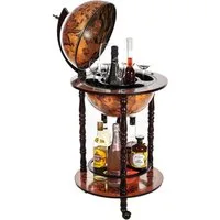 BIRENDY Dekoobjekt Edler Barwagen 36001R Holz Säulen offen 103cm hoch Globusbar Hausbar