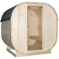 HOME DELUXE Sauna Outdoor Sauna CUBE - Größenauswahl, BxTxH: 194 x 180 x 185 cm, 38,00 mm, (inkl. 6 kW Saunaofen & Saunazubehör) Saunahaus aus Fichtenholz I Gartensauna