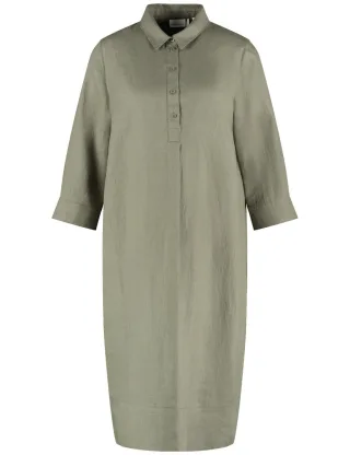 GERRY WEBER Collection - Blusenkleid aus reinem Leinen mit 3/4 Arm grün - Gr. - 38