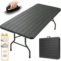 Eiryss Klapptisch 180x74 cm Tragbar Klappbar Gartentisch, Bis 150 kg, für 8-10 Personen (1), Campingtisch Partytisch Buffettisch, Witterungsbeständig