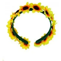 CHAKS Haarreif Sonnenblumen Haarreif zum Kostüm, Zubehör Gärtner Hippie Fasching