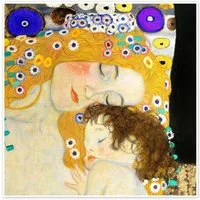Posterlounge Wandbild Mutter und Kind (Detail), Gustav Klimt, erhältlich als Poster, Leinwandbild, Wandsticker oder Acrylglasbild
