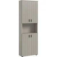 welltime Hochschrank MANI, Höhe: 192 cm, Paneeloptik, 1 offenes Fach, 8 Fächer Hochschrank, Bad-Hochschrank, Bad-Schrank, Bad, Badezimmer