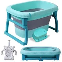 IKIDO Babybadewanne 3 in 1 Faltbare - für Kleinkinder & Kinder, (Tragbare Badewanne für Dusche, Kinder Summer Schwimmbad), Wanne mit Badewannensitz für 0-3 Jahre