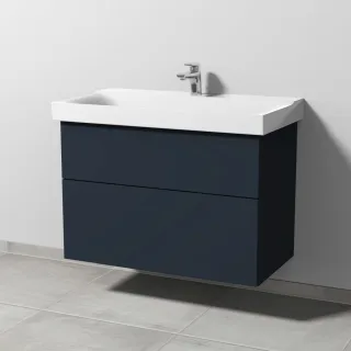 Sanipa 3way Waschtischunterbau zu Geberit Xeno2 Waschtisch mit 2 Auszügen, Marine-Matt SP6611R