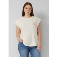 QS Kurzarmshirt T-Shirt Baumwollshirt mit kleinem Print