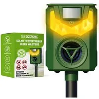 ISOTRONIC Ultraschall-Tierabwehr Solar Tiervertreiber gegen Wildtiere, 1-tlg.
