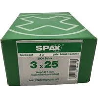 SPAX Holzbauschraube 3000x Schrauben 3x25 Senkkopf verzinkt Holzschrauben Z2, (3000 St)