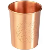 bodhi Becher Kupferbecher, 2er Set, 250 ml Blume des Lebens, Kupfer