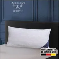 Excellent 3-Kammer-Kopfkissen Zürich, Kopfkissen in 40x80 und 80x80 und weitere Größen, Füllung: weiße neue Daunen und Federn, Klasse I, 90% Daunen / 10% Federn (Außen), weiße neue Federn, Klasse I, 100% Federn (Innen), Bezug: feiner Daunen-Batist, 1