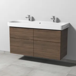 Sanipa 3way Waschtischunterbau zu Geberit Smyle Square Waschtisch mit 4 Auszügen, Eiche-Arizona SM67380