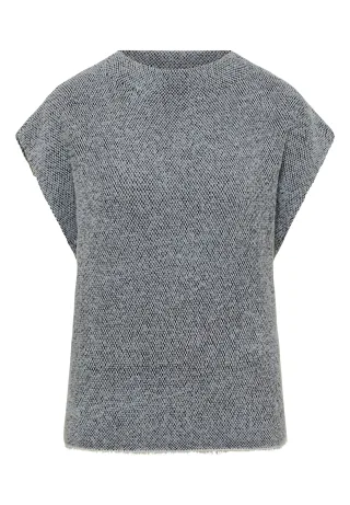 CECIL - Two-Tone Federgarn Pullunder Black - Gr. - S