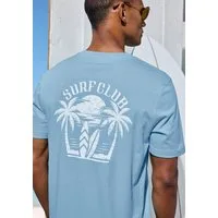 Beachtime T-Shirt, sommerliches Shirt mit modischem Surfer Print Regular-Fit, mit kleinem Print vorn und großem Print hinten